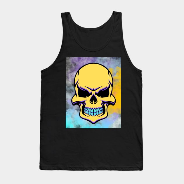 Cool Smiling Skull Tank Top by Magic Simon